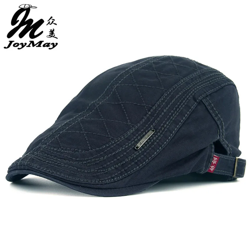 

JOYMAY New Autumn Cotton Berets Caps For Men Casual Peaked Caps grid embroidery Berets Hats Casquette Cap Y006