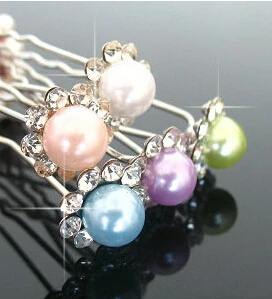 

4pcs/set Hair accessories hair accessory u clip hair stick bride fat plug hairpin pearl hair maker pin rhinestone hairpin XS002