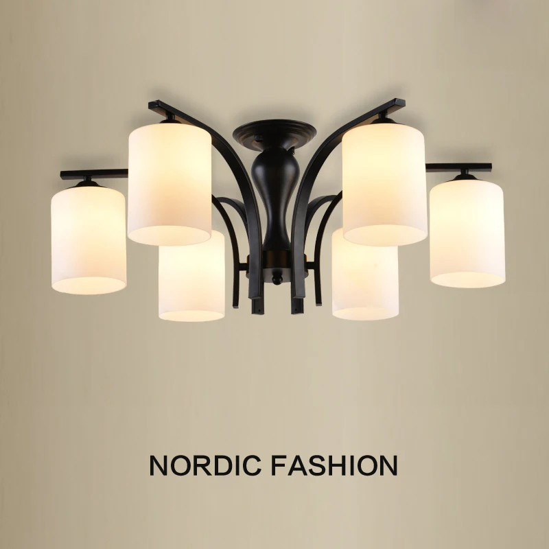 Современный Железный стеклянный светильник с утапливаемым креплением украшение