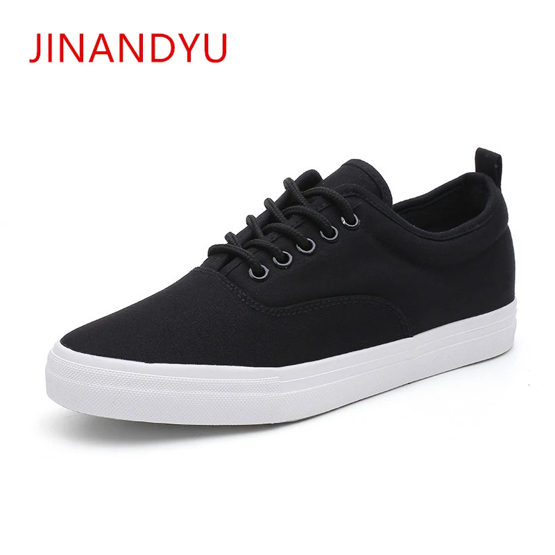 New Canvas Shoes Men White Sneakers Casual Flat Lace-up Adult Male Tenis Footwear Retro Classic Round Toe Breathable Black |