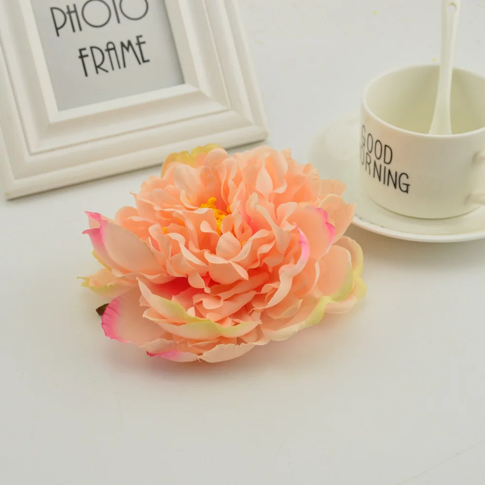 

15cm Artificial flowers cheap for decoration the wedding pompom stamens needlework diy Hat Bride head flower silk peony