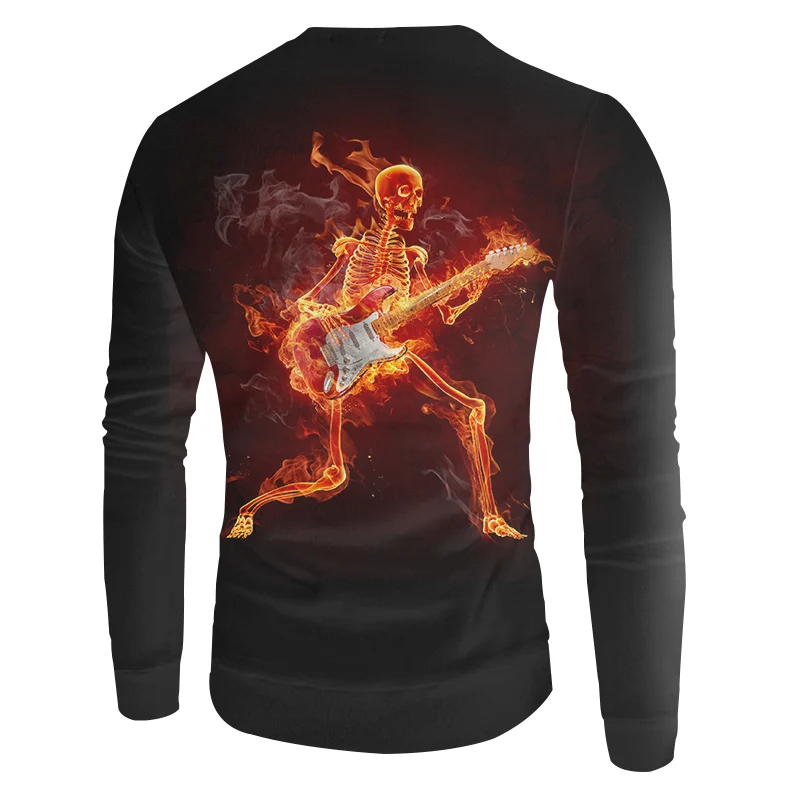 Мужской индивидуальный пуловер UJWI мужской в стиле хип хоп с 3D рисунком скрипки