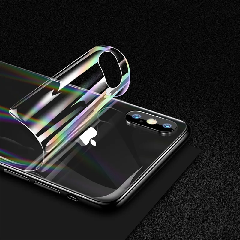 Прозрачная градиентная задняя пленка Аврора для iPhone 11 Pro XS Max XR X 6 6s 7 8 Plus Защитная