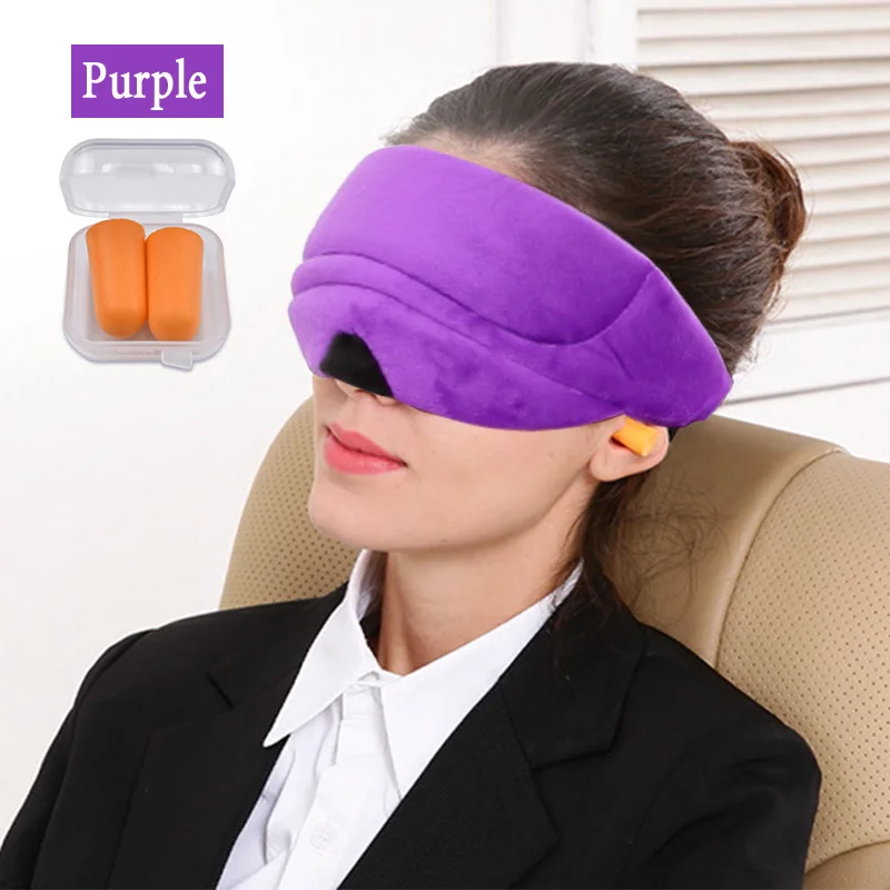Purple 3D маска для сна, натуральная маска для сна, маска для век, дорожная повязка для глаз, мягкая переносная повязка на глаза для женщин и мужчин, повязка на глаза - Цвет: Purple