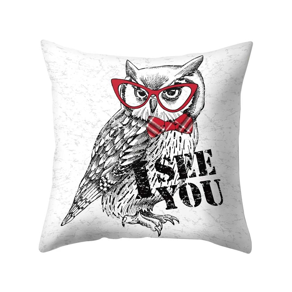 45*45cm Cute Cat Owl Tiger Glasses Dog Pillow Case Cushion Cover Sofa Bed Car Cafe Decor Covers Home Supplies Hot | Дом и сад