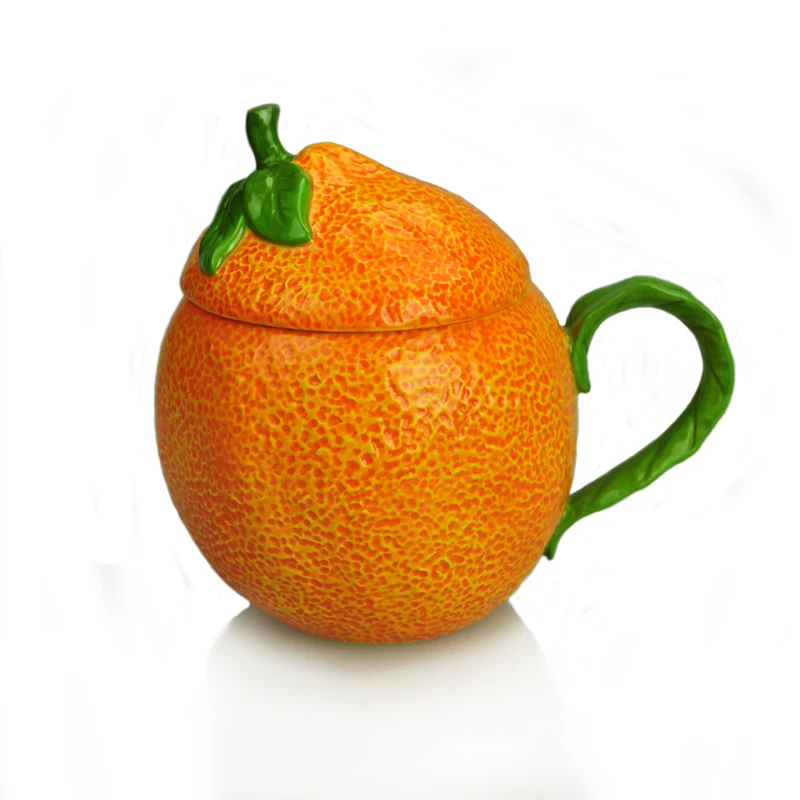 orange Фруктовая Клубничная кружка, большая емкость, Оранжевый Арбуз, керамическая молочная чашка, кофейные чашки, чашка, индивидуальный подарок CL90322 - Цвет: orange