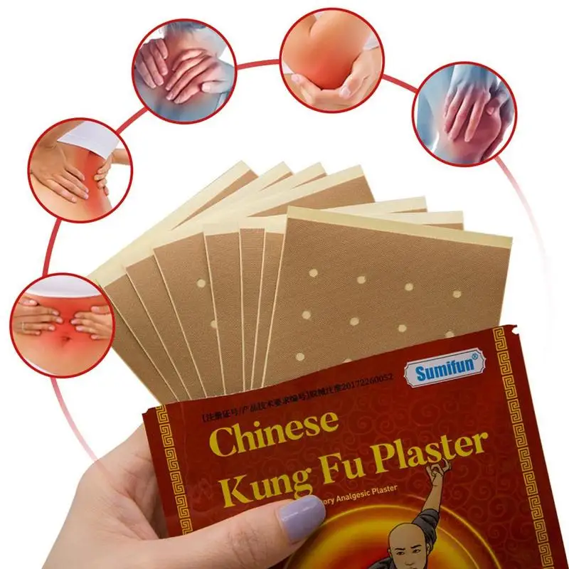 8Pcs Chinese Kung Fu Patch Medicated Plaster Medicine Knee Pain Relief Adhesive Patch Joint Back Medicated Plaster Pain Relieve