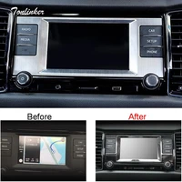 tonlinker cover stickers for skoda kodiaq 2017 18 car styling 1 pcs stainless steel the navigation position cover case sticker