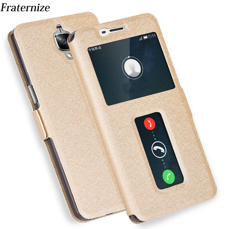 Роскошный Смарт-Чехол Oneplus 6 с окошком спереди кожаный чехол для OnePlus 5 5T 3 3t