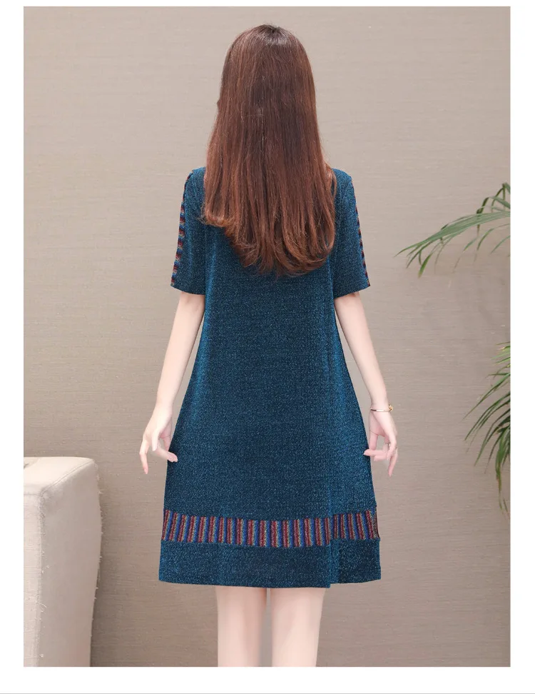 Летнее платье для женщин, L-5XL размера плюс, круглый вырез, короткий рукав, Vestidos, платье для женщин, лето, новинка, высокое качество
