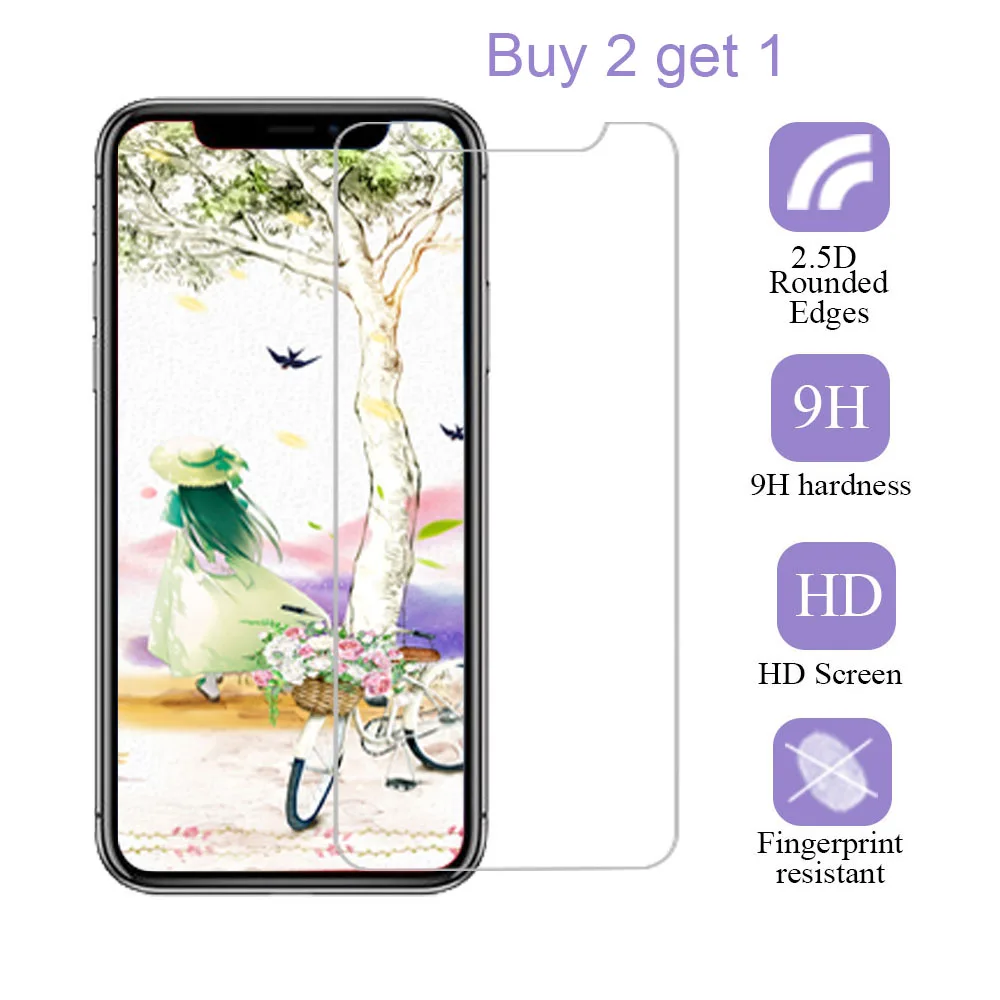 Купить 2 получить 1 2.5D Conted закаленного стекла для iPhone XSMax 4S 9 H Экран защиты Флим