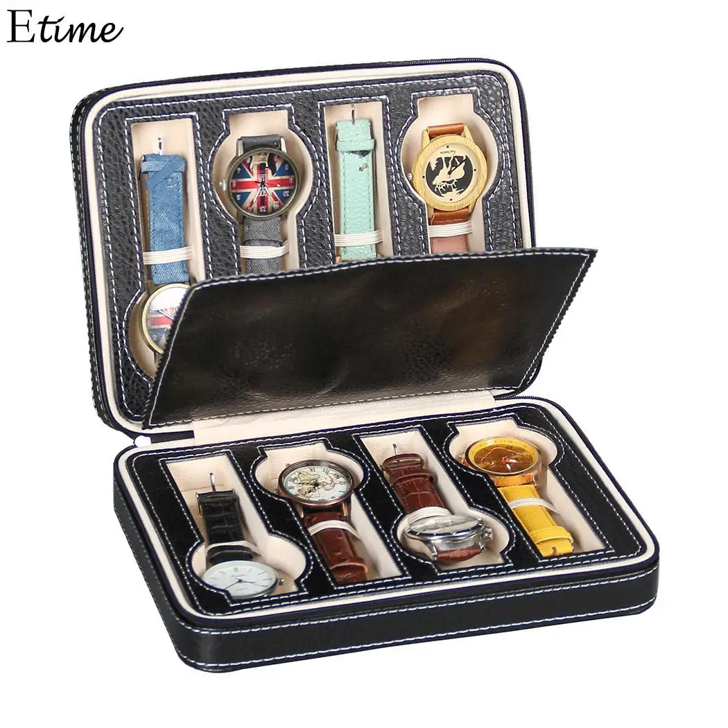 8 решеток из искусственной кожи коробка для часов держатель органайзер подставка