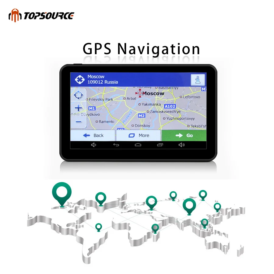 TOPSOURCE gps навигации 7 &quotAndroid 16 ГБ автомобиля WI FI видео HD 1080 P 1024*600 навигатор России