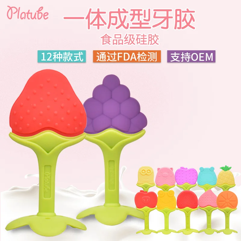 

Baby Gum Baby Grinding Stick Fruit Silicone Bite Music Children's Toys Mother and Child Supplies
