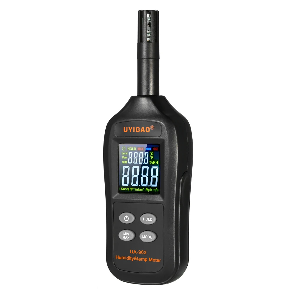 Digital Temperature Humidity Meter Thermometer Hygrometer thermostat Wet Bulb Dew Point Temperature Detector pyrometer Color LCD