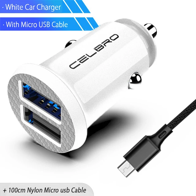 White Micro USB Set Обновленный мини-Переходник USB для зарядки в машине 15 Вт автомобильное USB зарядное устройство для мобильного телефона Apple iPhone автомобильное зарядное устройство двойной USB Автомобильное зарядное устройство 2 порта - Тип штекера: White Micro USB Set