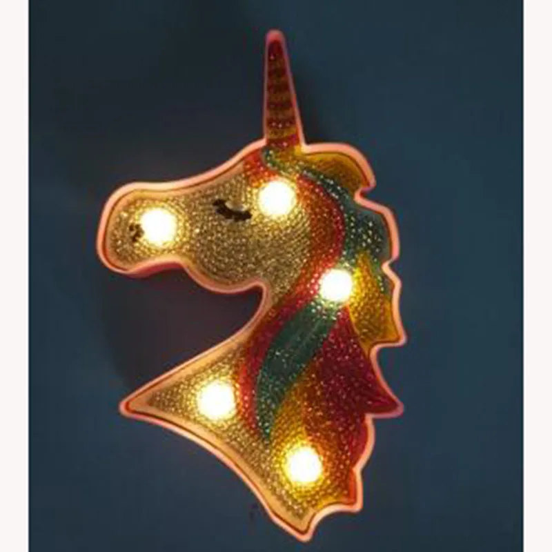 Горячая 5d Diy Led алмазная живопись мультфильм животных Единорог ночной Светильник круглая дрель прикроватная Украшение Вышивка коробка кристалл
