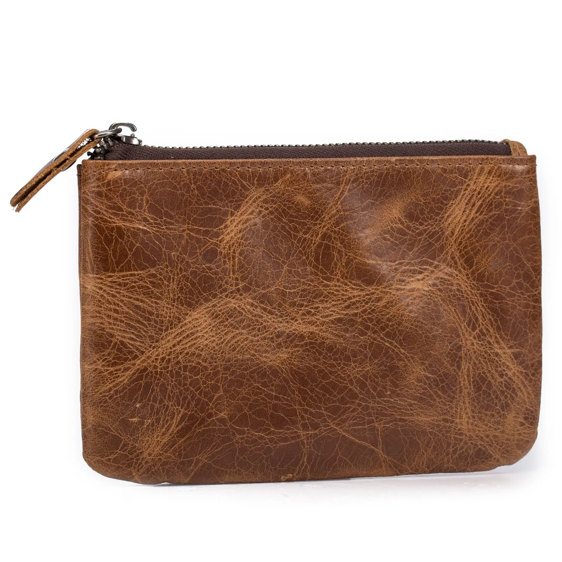 Мужской кошелек для мелочи из натуральной кожи на молнии сумка ключей первого