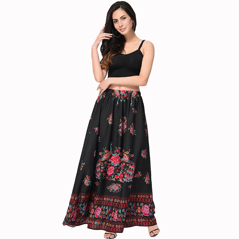 Женские сексуальные юбки חצsummer Summer rorokken jupe femme Boho макси с цветочным принтом