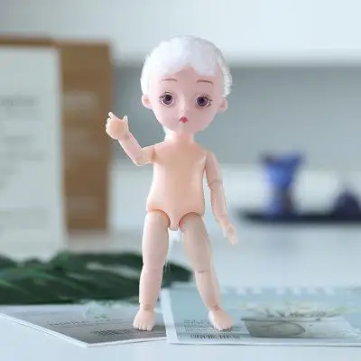 D Doll 16 см белые черные волосы принцесса куклы Обнаженная кукла с головой шаровой шарнир подвижные мини прекрасные игрушки для девочек подарок - Цвет: D Doll