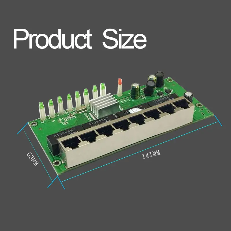 8 Порты и разъёмы гигабитный коммутатор PCBA UTP с медная раковина 1000 Мбит/с Fast Ethernet
