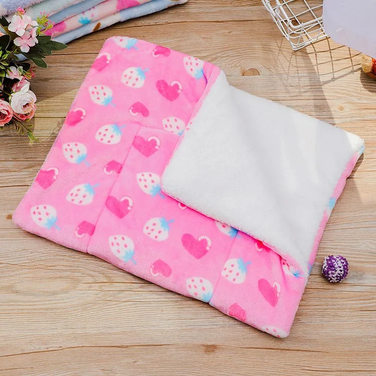 Rose pink strawberry Теплые собачий коврик для домашних животных подушки для малых и средних большой товары собак мягкие фланелевые Собака Кошка Одеяло дышащий Толстый щенок - Цвет: Rose pink strawberry