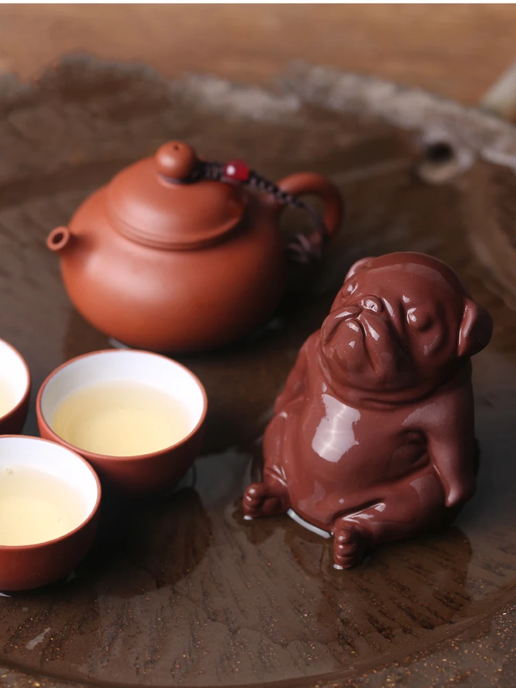 TANGPIN Фиолетовый Глиняный Чайный домик для домашних животных собак из Yixing zisha играть ремесел чайный набор кунг-фу украшения с подарочной упаковке