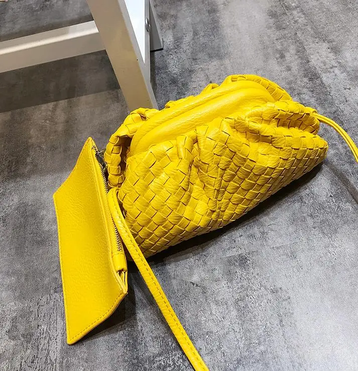 Braided yellow Высокое качество, простая модная сумка-хобо из искусственной кожи, Женский Повседневный клатч, сумка-конверт, сумка через плечо, женская сумка, сумка - Color: Braided yellow