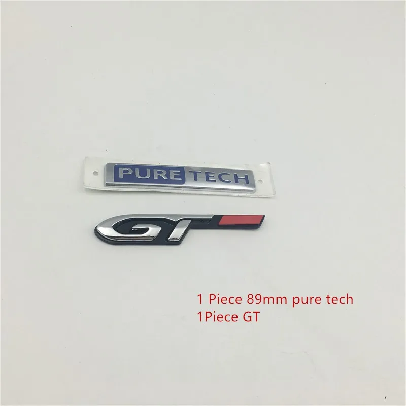 2pcs (89mm and gt) Для peugeot 206 207 208 301 306 307 308 406 508 350 400 THP GT Puretech чистый Tech эмблема хвостовая часть для открытой автомобильной двери с эмблемой крыло наклейка - Название цвета: 2pcs (89mm and gt)