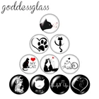 Новая Милая мультяшная кошка 10 шт. 12 мм18 мм20 мм25 мм круглая фотография стеклянный кабошон демонстрационная фурнитура с плоским основанием