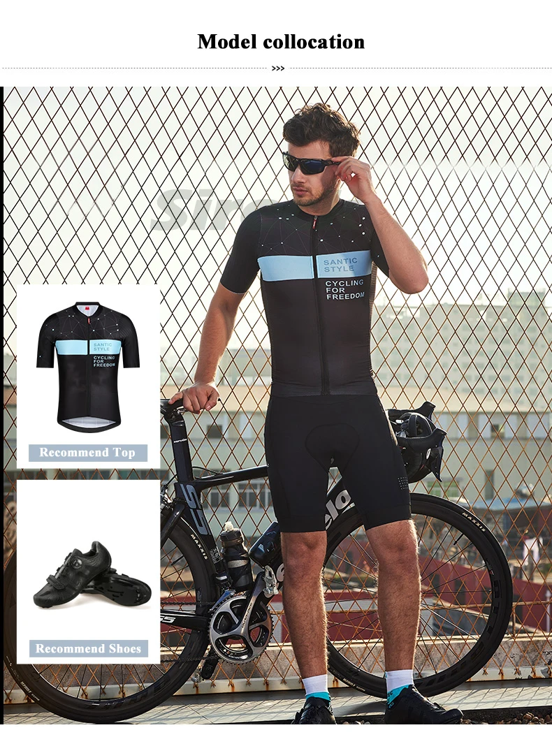 Santic Cycling Shorts 4D Sponge Pad Men Road Bike Shorts Pro Team Breathable Quick-dry MTB Bicycle Shorts Bermuda Ciclismo