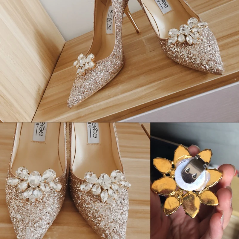 1 шт. размер как показано стекло * Смола горный хрусталь обувь цветок аппликация