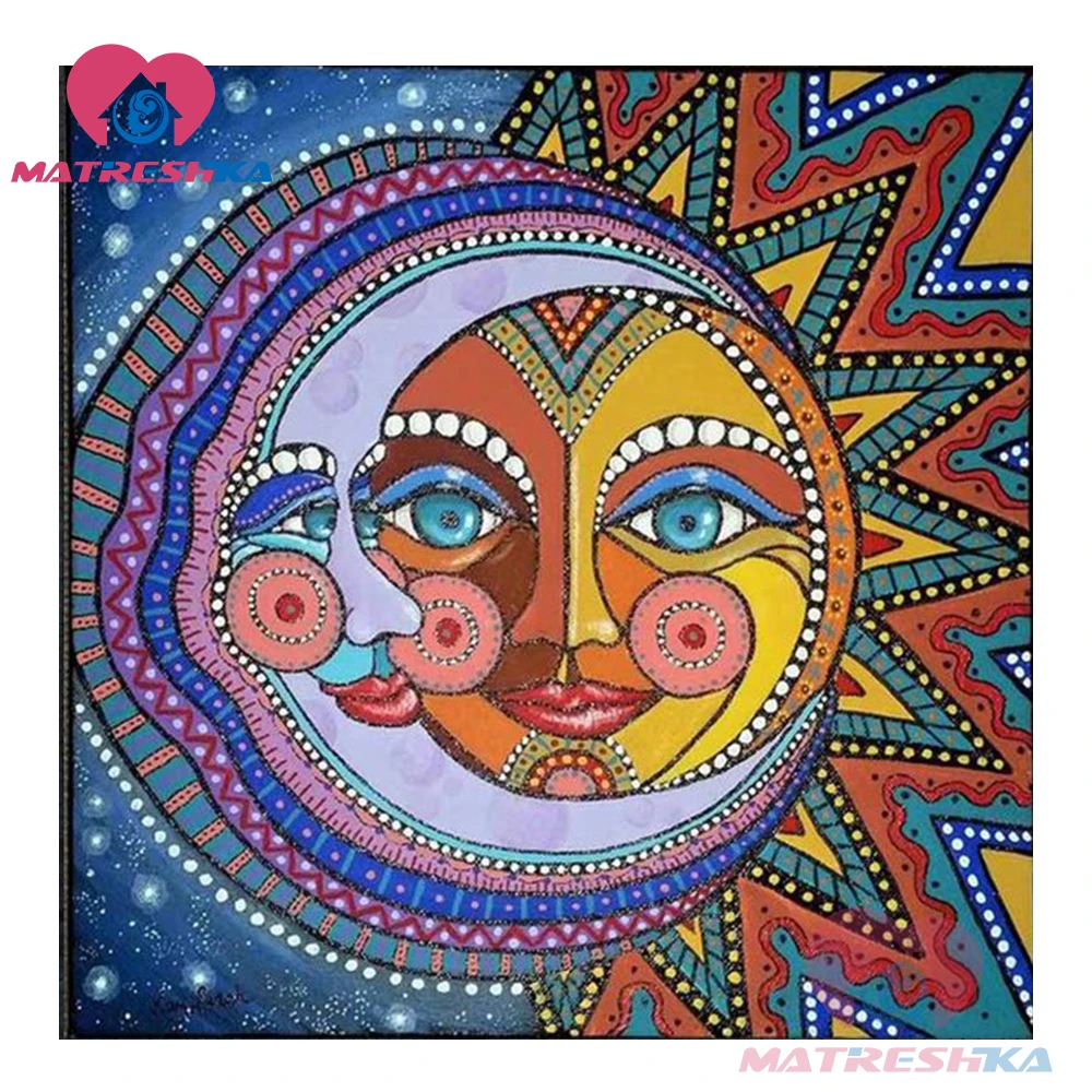 Алмазная живопись Солнце Луна вышивка шаблоны мозаика распродажа Стразы наборы