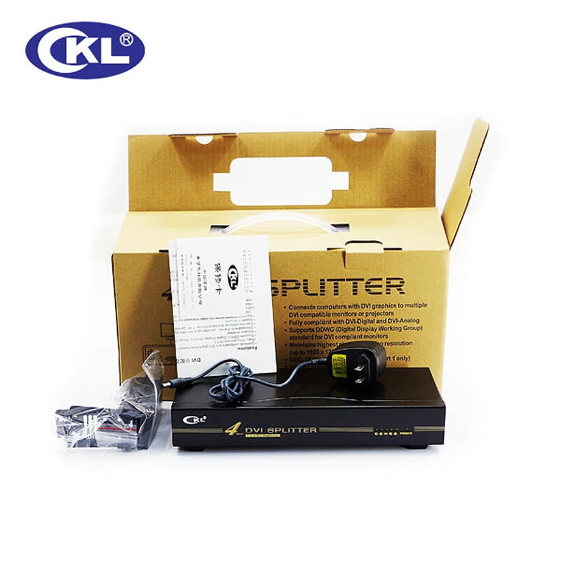 CKL DVI 94E 4 порта сплиттер 1x4 коробка|ckl|boxbox box |