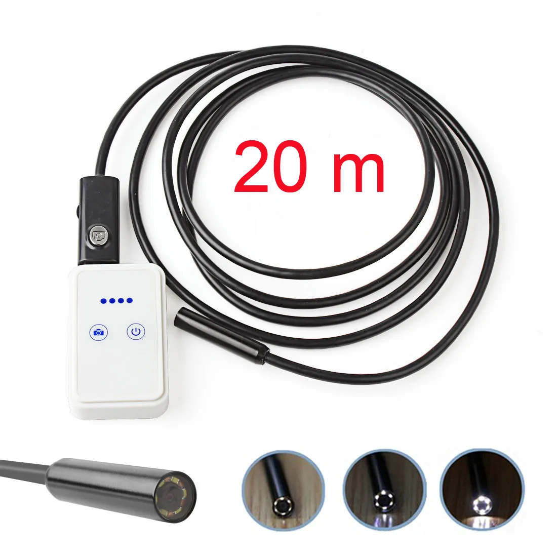 HISEEU WiFi Endoscope Waterproof Inspection Camera LED USB Android Mobile Phone Built in Long Term Battery|Компьютерные кабели и