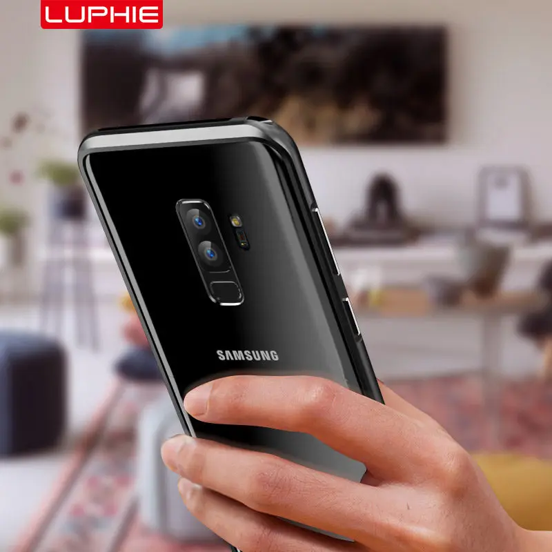 Металлический бампер для Samsung Galaxy S9 Plus противоударный чехол двухцветный