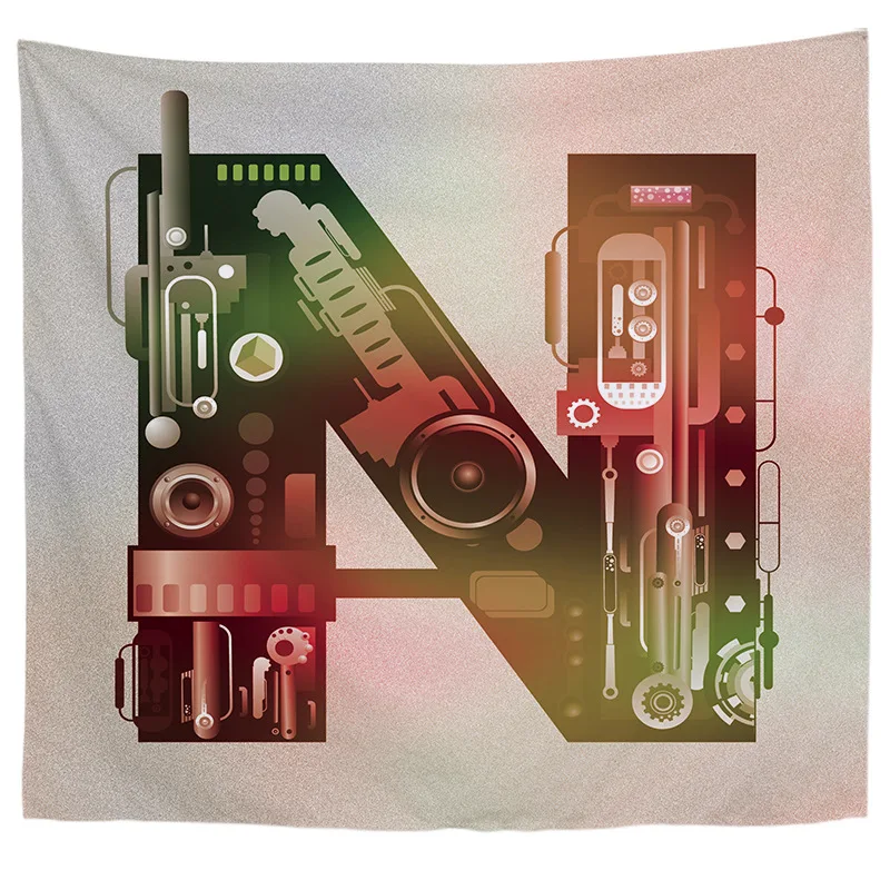 Zeegle Funny Letter Pattern Printed Tapestry on the Wall Microfiber Polyester Hanging Art | Дом и сад