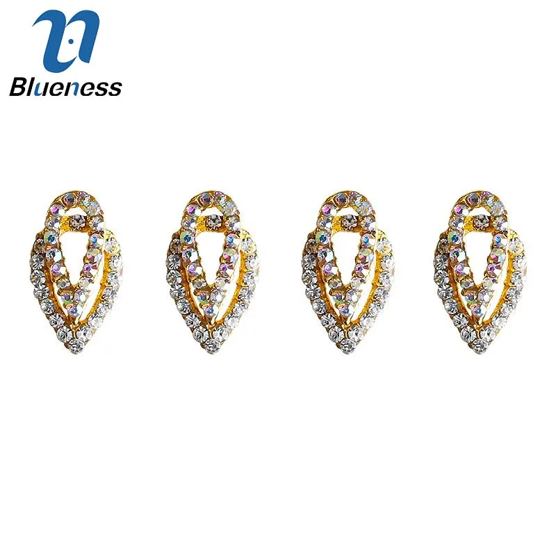 3D украшение для ногтей Золотая капля слеза дизайн с блестками Стразы амулеты