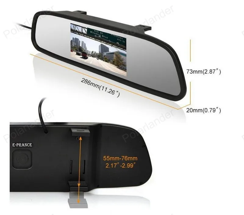 Auto Video Parking Assistance 4.3 inch TFT LCD Car Rearview Mirror Monitor + MiNi CCD Rear View reversing Camera | Автомобили и