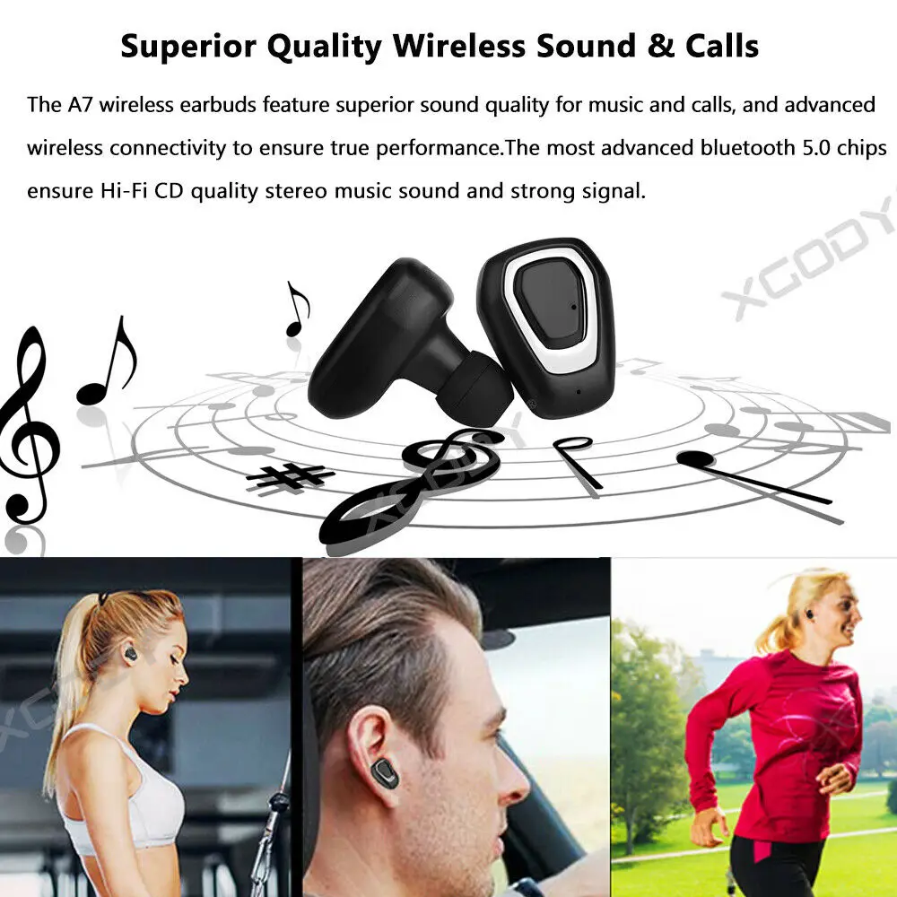 XGODY A7 настоящие беспроводные TWS наушники Bluetooth 5,0 наушники с микрофоном зарядное устройство коробка громкой связи Наушники-вкладыши гарнитура для телефона