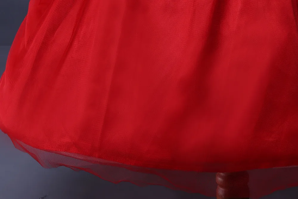 Cutestyles Red Dress Girl Top With Fur Girls Holiday Dresses Young Party GD41030-01 | Детская одежда и обувь