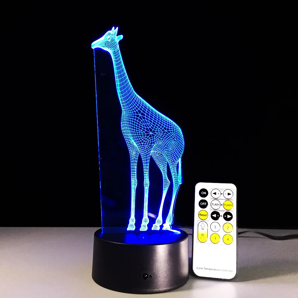 Пульт дистанционного управления и сенсорный выключатель Жираф 3D светодиодный