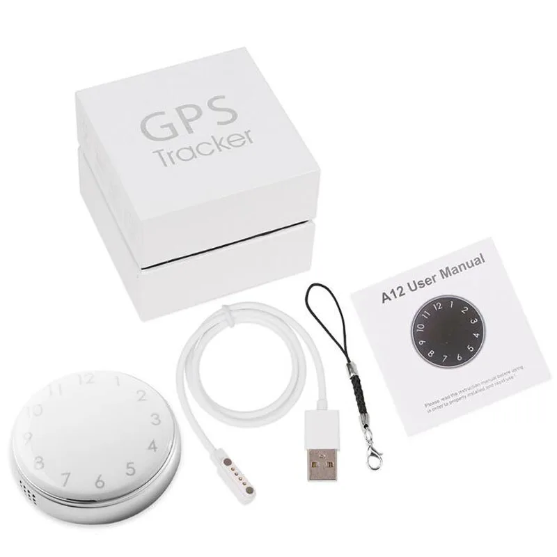 White With Box Мини брелок персональный локатор GPS Rastreador трекер для детей автомобиль пожилых домашних животных часы с функцией SOS бесплатное приложение устройство слежения - Цвет: White With Box