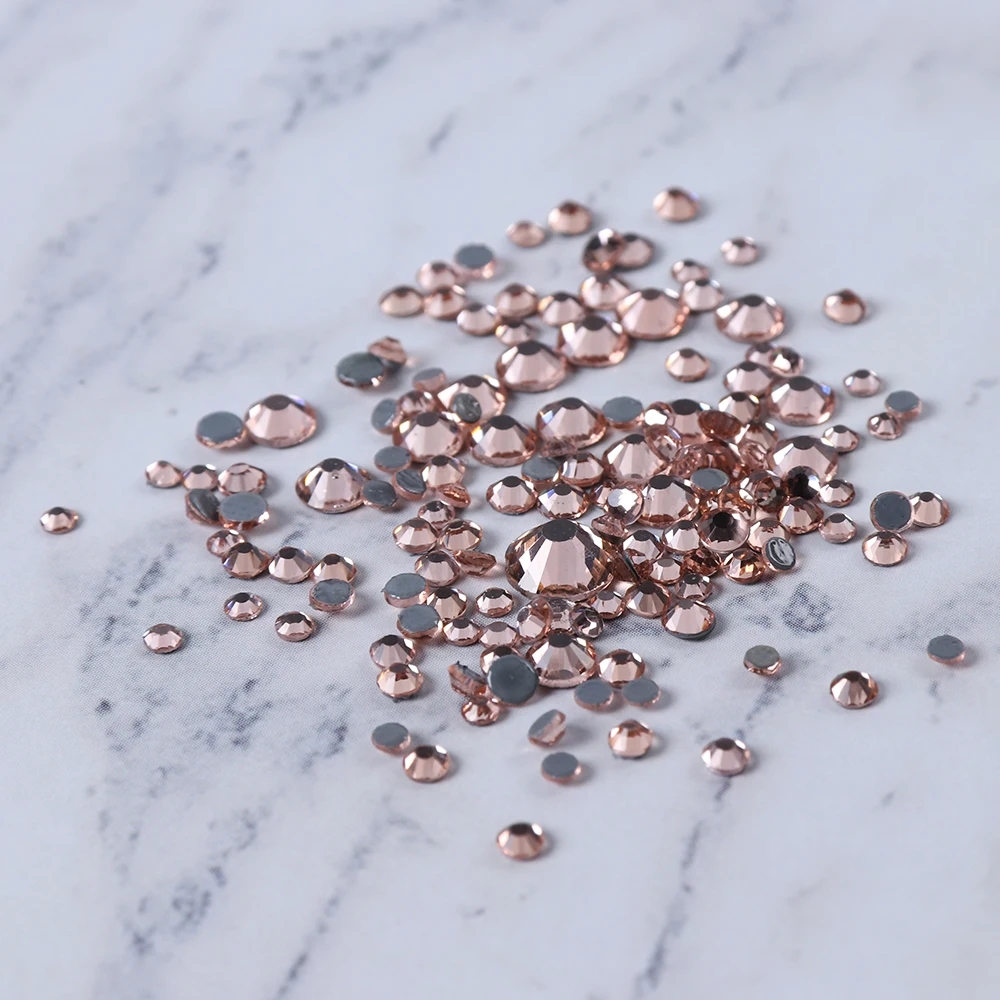 1Box DIY Flatback 3D Nail Art Crystal Glitter Rhinestones Nail Art Decoration Diamond White AB Manicure Mixed SS6-16 Size LA995