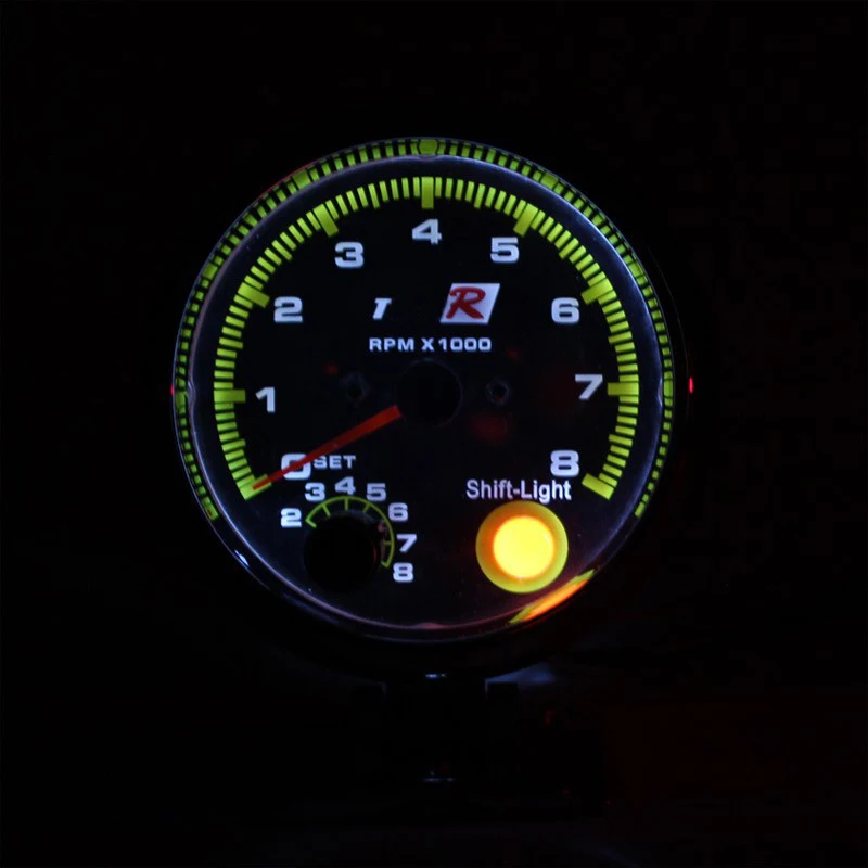Free Shipping Tachometer 3.75 inch Carbon Fibre 0-8000 RPM Auto Gauge Car meter | Автомобили и мотоциклы