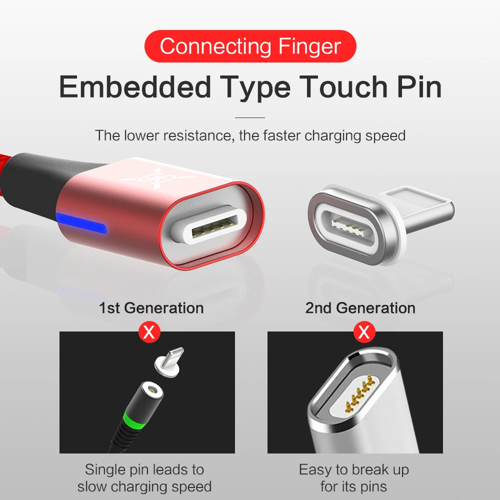 2 упак. SIKAI Новый Магнитный оплетеный нейлоновый Дата-кабель Магнит Micro usb Android USB C