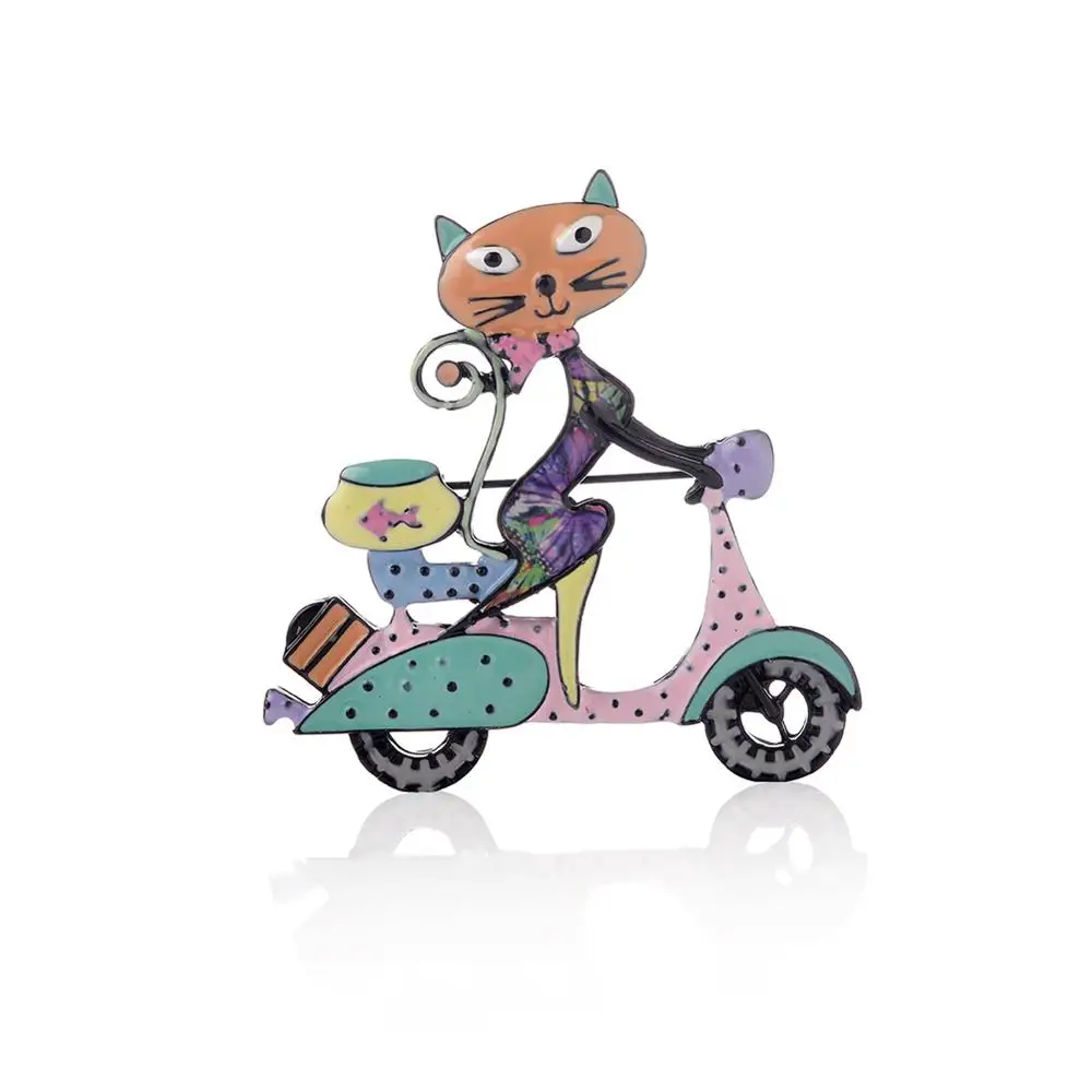 color4 Cring CoCo Enamel Brooches Unisex Cat Brooch Pin Women and Men Jewelry Cute Small Badges Fashion Jewelry Pins Wholesale Price - Окраска металла: color4