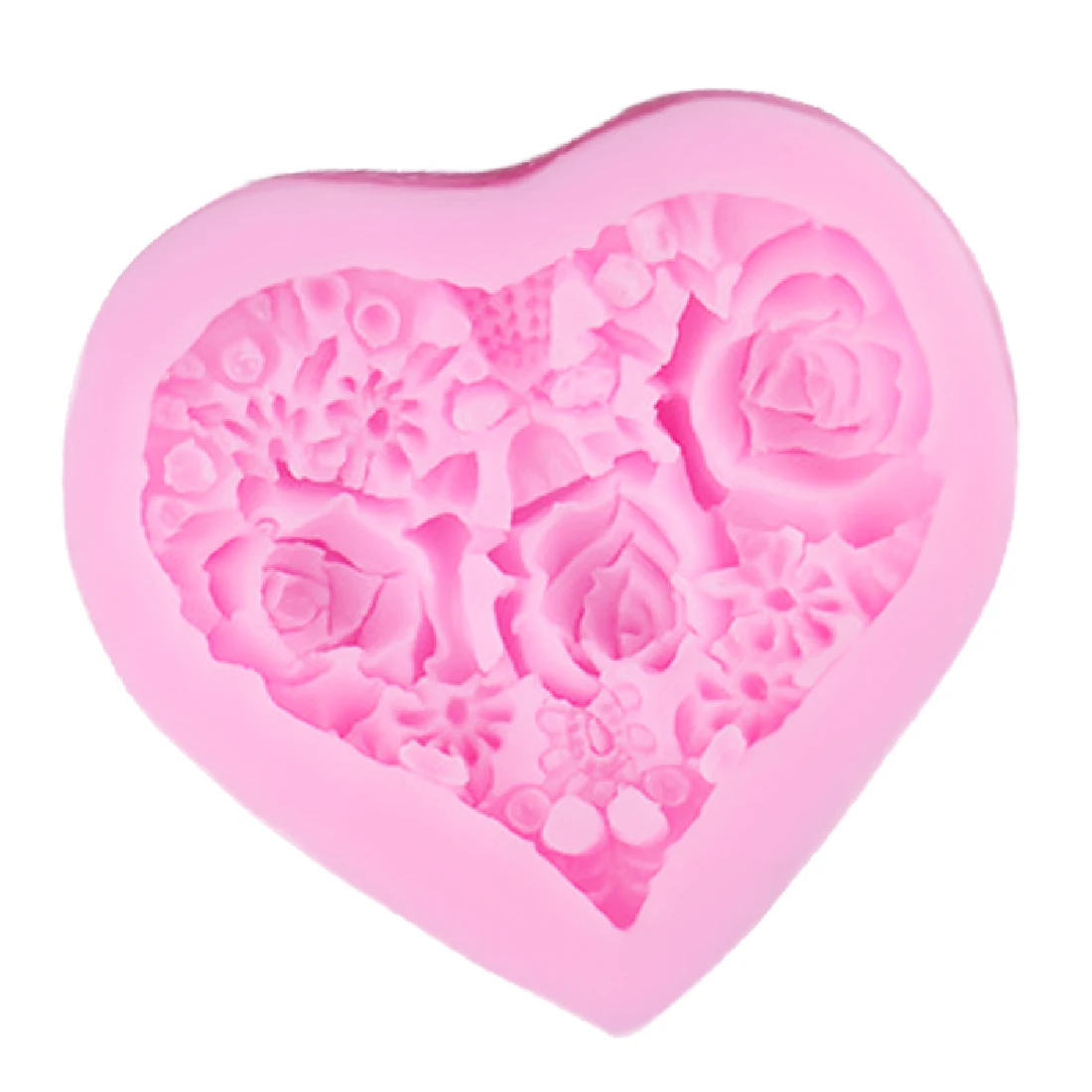 1 шт. силиконовая форма для мыла в форме розы цветов и сердца|pastry baking|moldes fondantchocolate