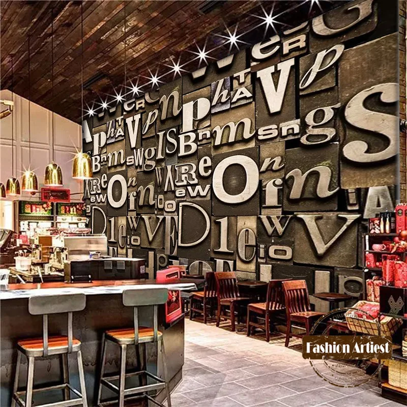 Пользовательские 3d Винтаж деревянная доска обои росписи резьба по дереву письмо