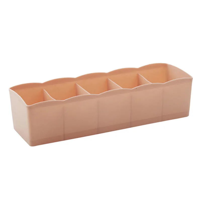 Pure Pink 27x6.8x5.5 1 хранилище ПК коробка 5-сетки Многофункциональный Пластик организатор ящик нижнее белье Шкаф Ящика Органайзер для хранения одежды 26,5 см x 8 см x 6,5 см - Цвет: Pure Pink 27x6.8x5.5